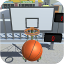 Basketball game shooting hoops