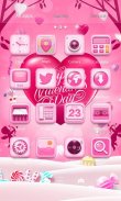 Pink Love 3D Go Launcher Theme screenshot 0