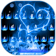 Cool Blue Flame Love Keyboard screenshot 2