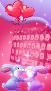 Cute Romantic Bunny in love Emoji keyboard screenshot 1