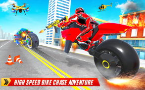 moto voadora herói robô bicicleta suspensa jogo screenshot 6