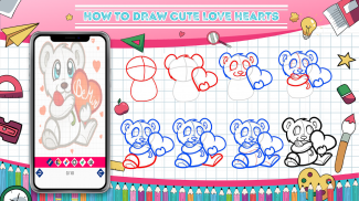 Learn how to draw hearts step by step screenshot 3