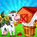 Dairy Farm & Milk Factory Icon