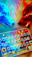 Fire Ice Wolf Keyboard Theme screenshot 1