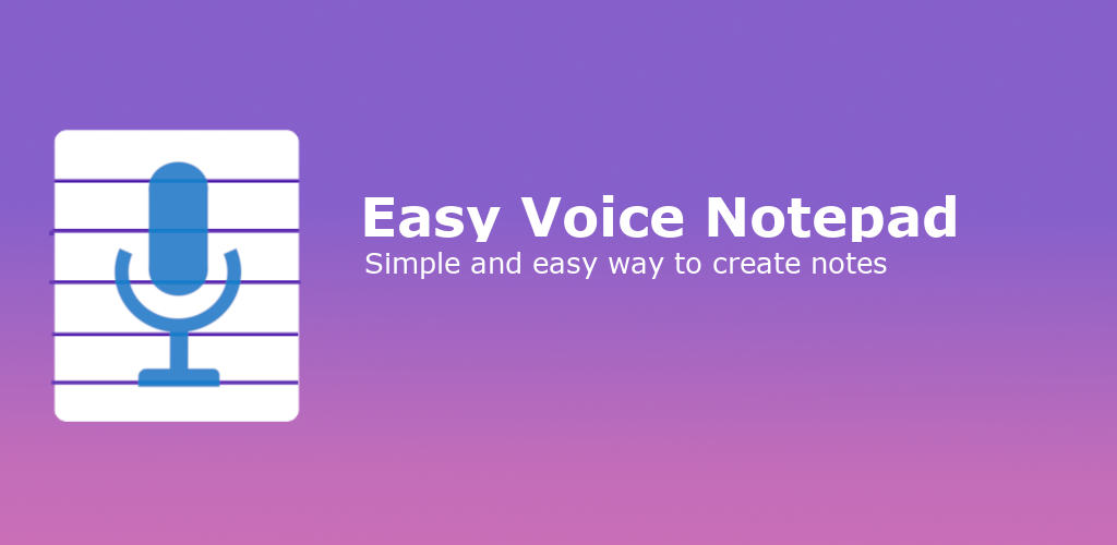 Android Note app Blue. Easy voice
