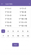 Multiplication Table - Brain Booster Game Quiz screenshot 2