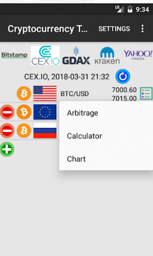 Cryptocurrency Table screenshot 1