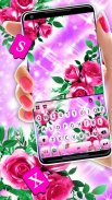 Pink Glamor Roses Keyboard Theme screenshot 2