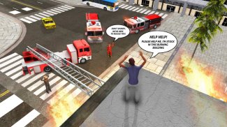 Fire Engine City Rescue: Firefighter Truck Games screenshot 2