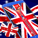 UK Flag Zipper Lock Screen
