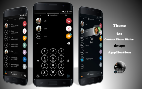 Circle Black White Phone Dialer Theme screenshot 0