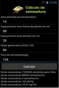 Cálculo de Semeadura screenshot 2