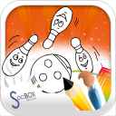 bowling coloring book Icon