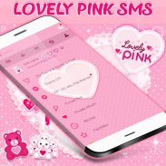 Lovely Pink SMS Theme screenshot 1