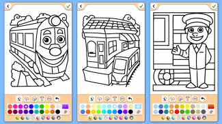 Train game: coloring book screenshot 1