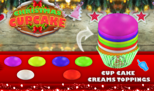 खाना पकाने इंद्रधनुष और यूनिकॉर्न क्रिसमस Cupcakes screenshot 0