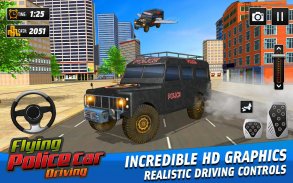 Guida in auto della polizia volante: Real Car Race screenshot 0