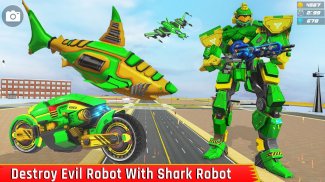 Shark Robot Transform Car Game screenshot 0