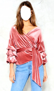 Women Crop Shoulder Photo Suit screenshot 9