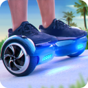Hoverboard surfista 3D Icon