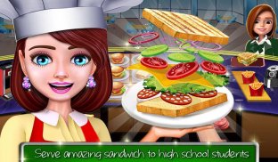 kafe sekolah tinggi: permainan memasak burger screenshot 13