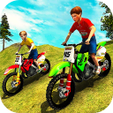 Kids Downhill Mountain Motorbike Riding