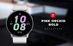 Pink Orchid Bold Watch Face screenshot 2