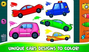 Cars Coloring Games for kids learn to draw & paint screenshot 2