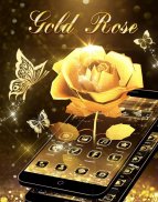 Luxury 3D Gold Rose Theme screenshot 1