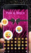 Pink-Black Bowknot GO Keyborad Theme screenshot 0