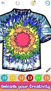 Tie & Dye Shirts by Number: Dresses Coloring Book screenshot 4