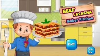 Beef lasagna maker kitchen: Pasta cooking games screenshot 2