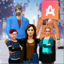 Virtual Family Simulator Winter Vacations Fun Icon