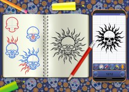 Learn To Draw Skull Tattoos Step By Step - Free screenshot 6