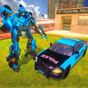 US Police Robot Car Real Robot Transformation Game Icon