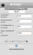 Cutting data calculator screenshot 3