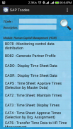 SAP Tcodes screenshot 3