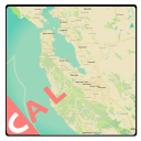 California Offline Road Map Icon