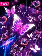 Tema de borboleta neon Brilhante 3D screenshot 2