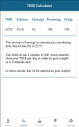 TDEE & Calorie Intake Calculator screenshot 0