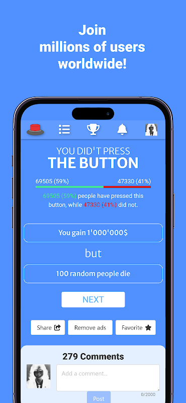 Will you press the button? für Android - Lade die APK von Uptodown herunter