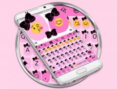 Ribbon Pink Black Emoji Chủ đề bàn phím screenshot 5
