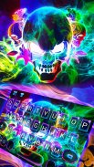 Smoke Colorful Skull Keyboard Theme screenshot 1