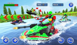 Jet Ski Racing Super Robot Shooting War Game screenshot 2