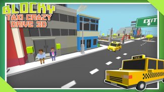 Taxi Blocky loco Drive Sim 3D screenshot 4