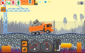 Carga Mini camionista Hill: Subida caminhão 2D rus screenshot 4