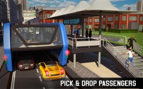 مرتفعة عبور حافلة محاكي Futuristic City Bus Games screenshot 12