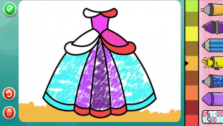 Glitter Dresses Coloring Book - Drawing pages screenshot 2