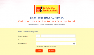 Syndicate Bank – Synd Swayam screenshot 0