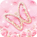 Papel de Parede Rosa Borboleta Live